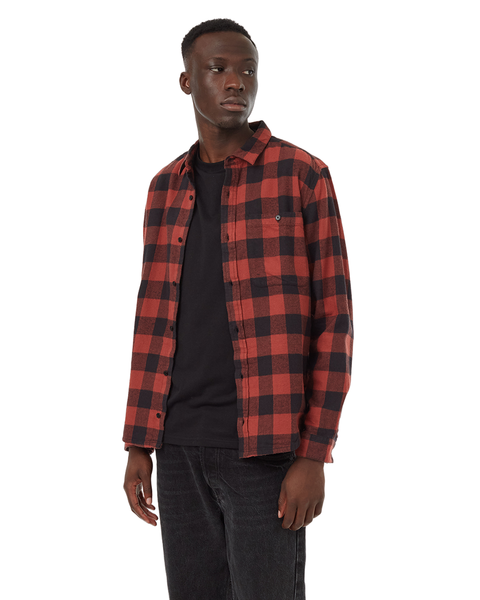 Kapok Flannel Shirt (Meteorite Black/Spiced Apple)