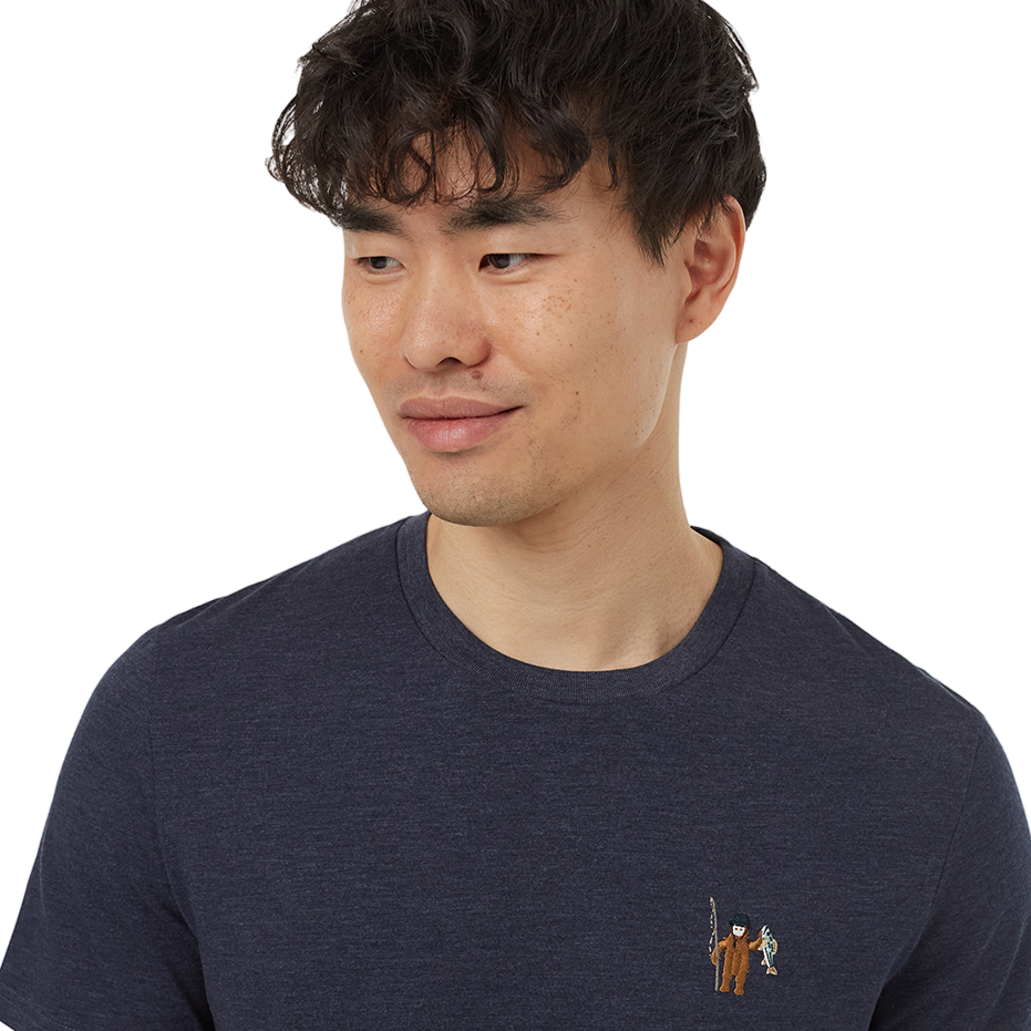 Men's Sasquatch T-Shirt (Midnight Blue Heather/Fishing)