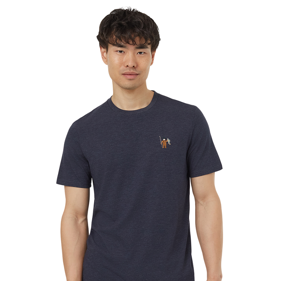 Men's Sasquatch T-Shirt (Midnight Blue Heather/Fishing)