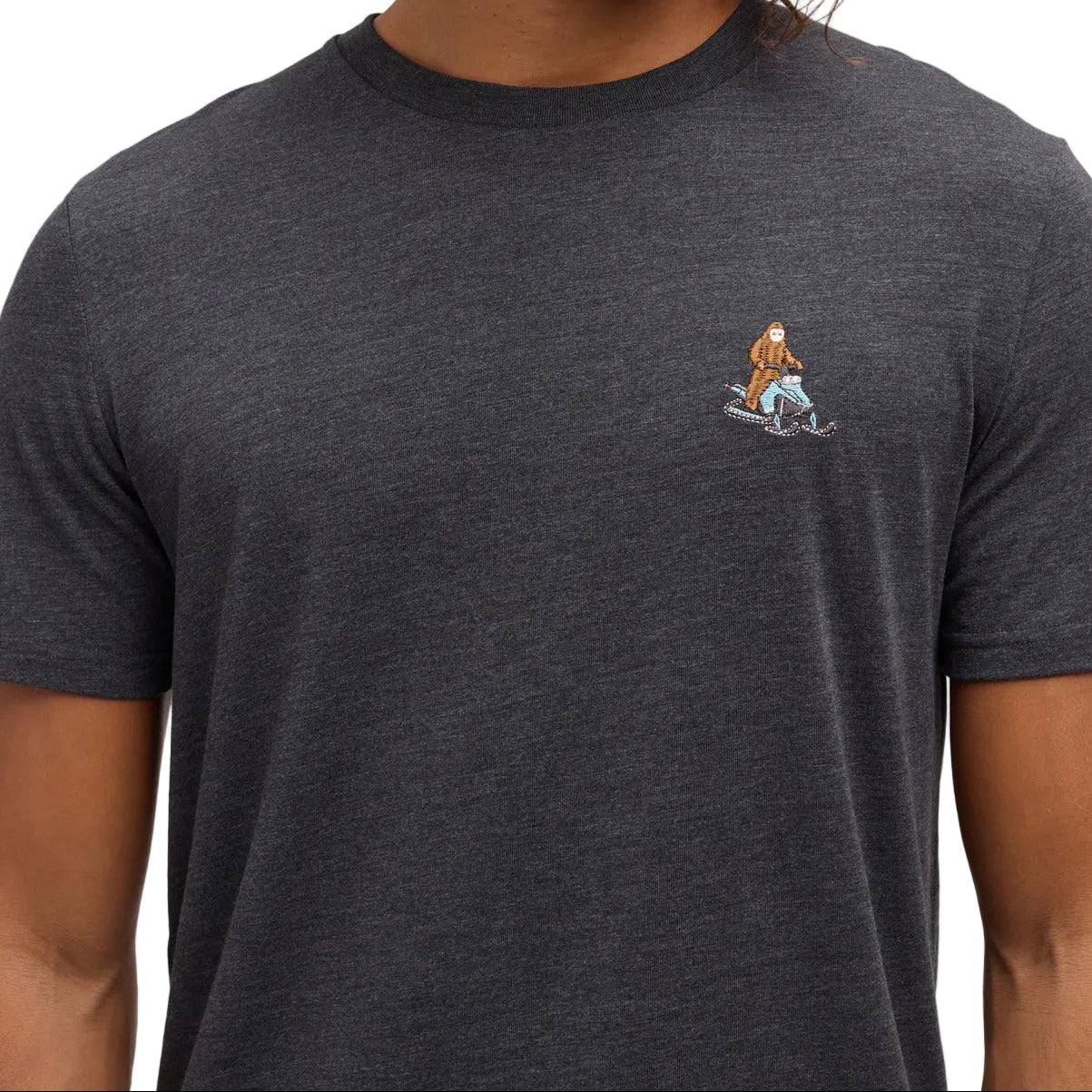 Men's Sasquatch T-Shirt (Meteorite Black Heather/Snowmobile)