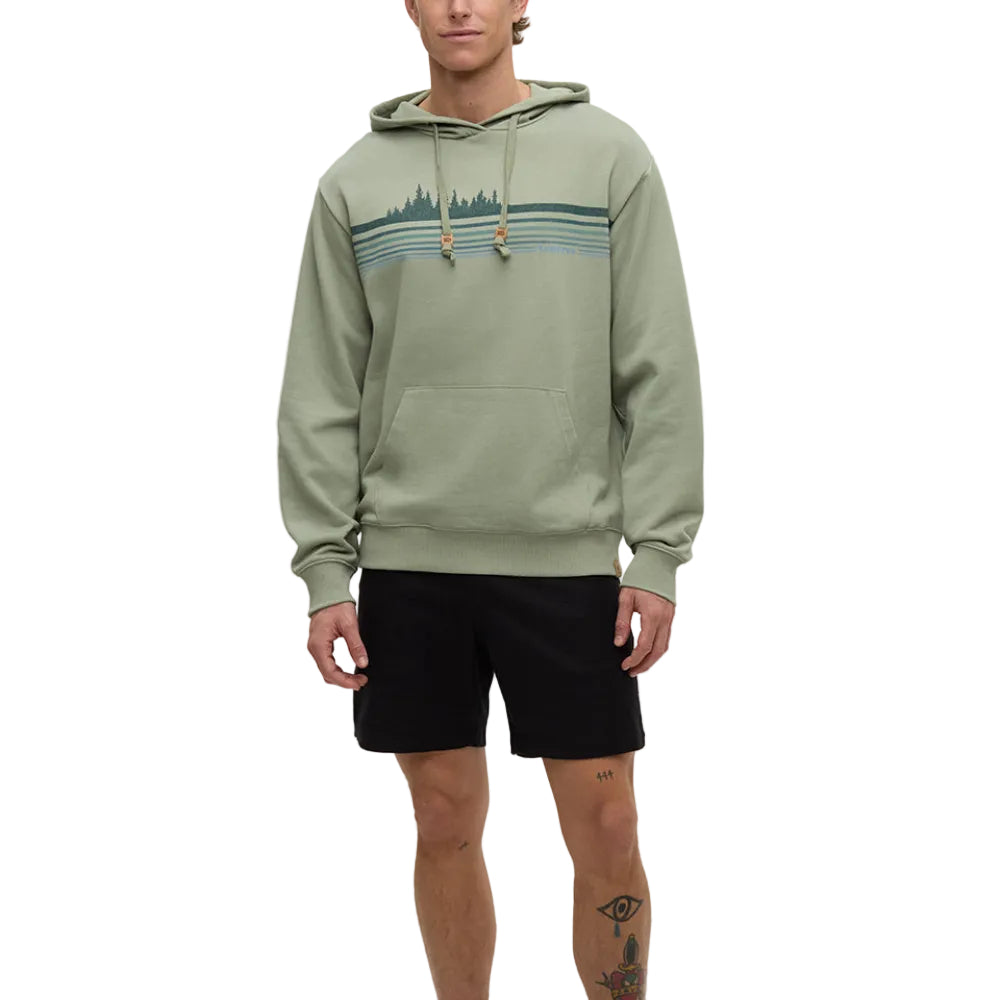 Men's Retro Treeline Relaxed Hoodie (Light Moss/Tidal Teal)