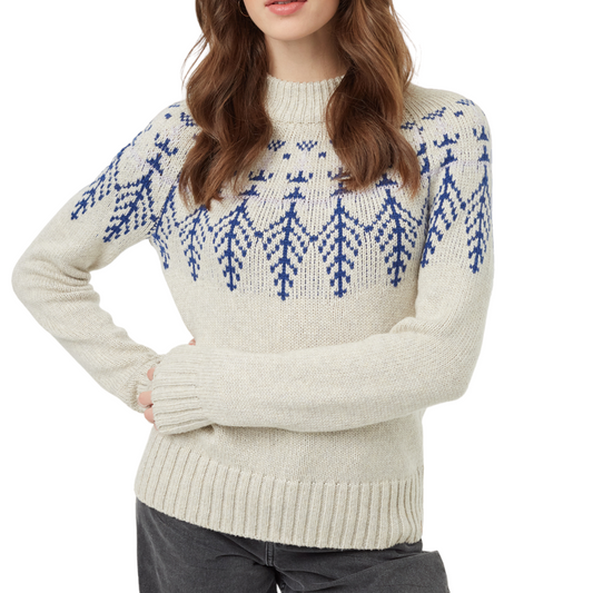 Highline Wool Intarsia Sweater (Pale Oak/Sodalite Blue/Purple Ash)