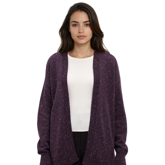Women's Prairies Fleck Cardigan (Plum Royale Fleck)