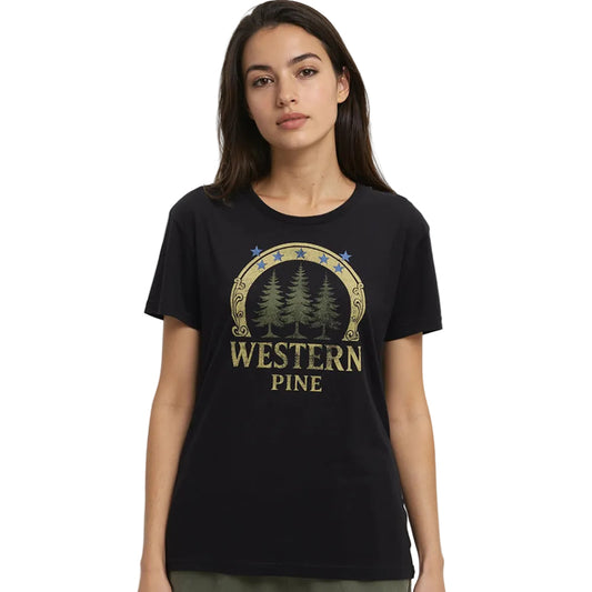 Women's Western Pine T-Shirt (Meteorite Black/Yellow)
