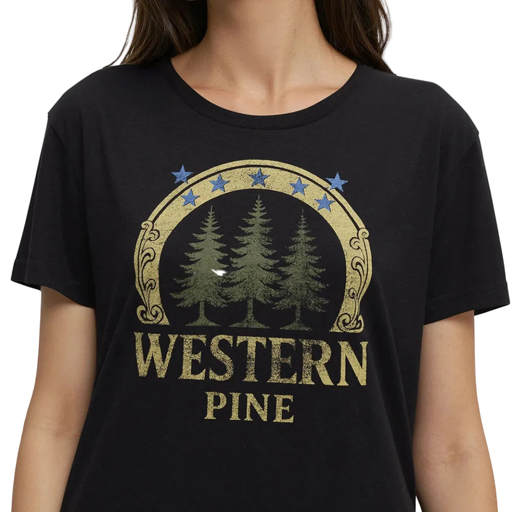 Women's Western Pine T-Shirt (Meteorite Black/Yellow)