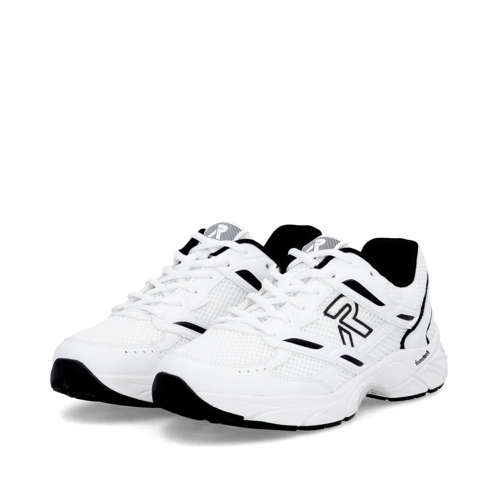 U4200-82 White/Black Lace Up Wide