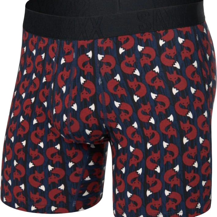 Drop Temp Cooling Cotton Boxer Brief Fox Check - Navy