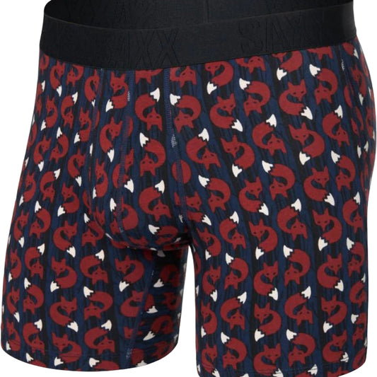 Drop Temp Cooling Cotton Boxer Brief Fox Check - Navy
