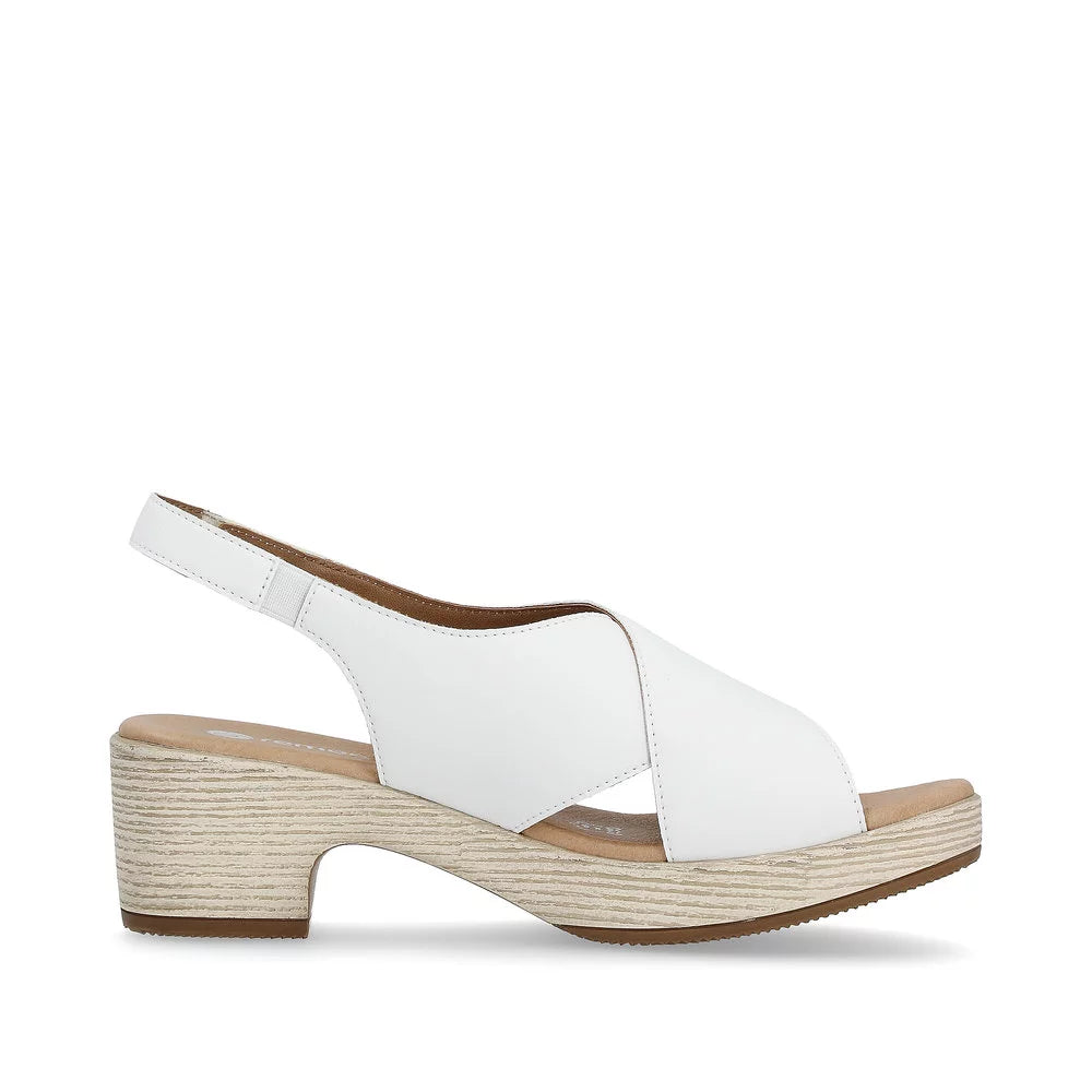 D0N54-80 White Cross Strap Heel