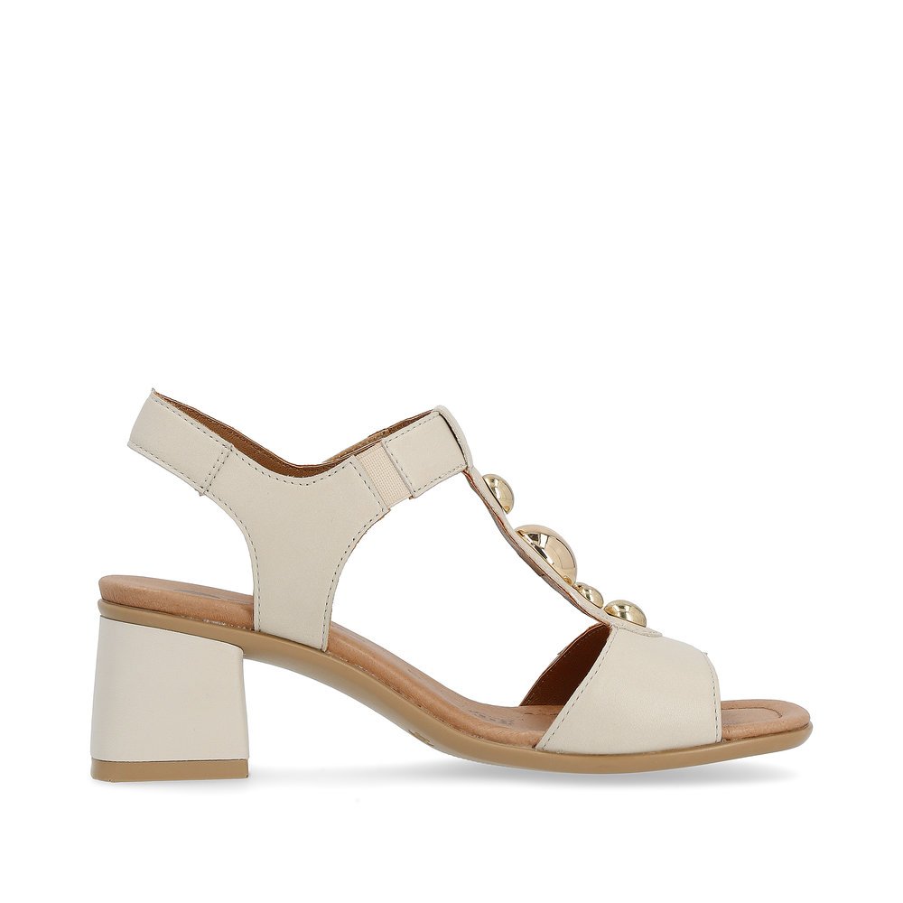 D1K52-80 Two Strap Heel Beige