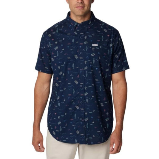 Men's Rapid Rivers Printed SS Shirt Collegiate Navy/Explorer Multi