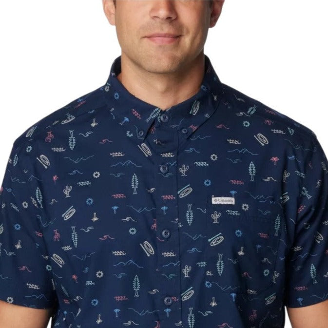 Men's Rapid Rivers Printed SS Shirt Collegiate Navy/Explorer Multi