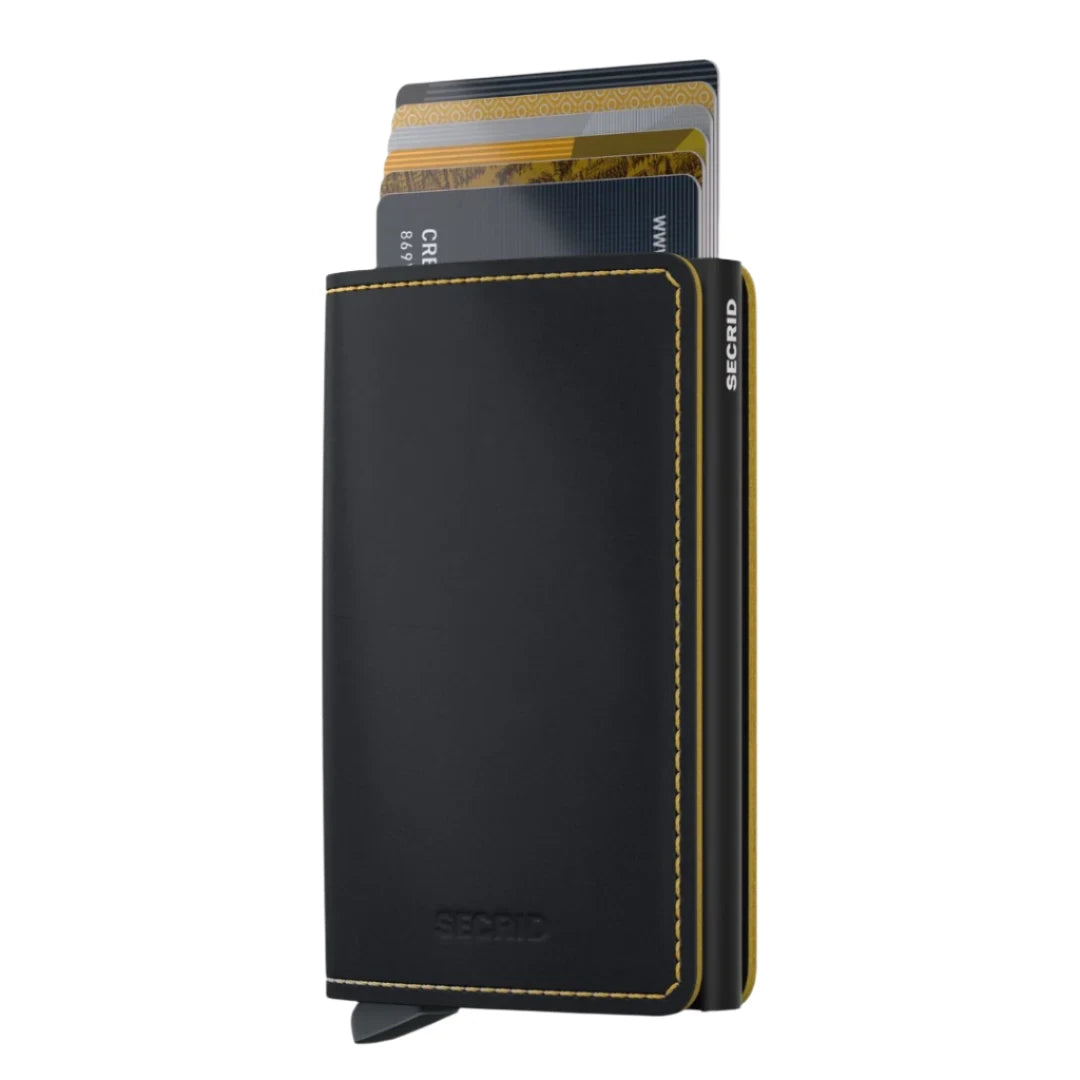 Slimwallet Matte Black & Ochre