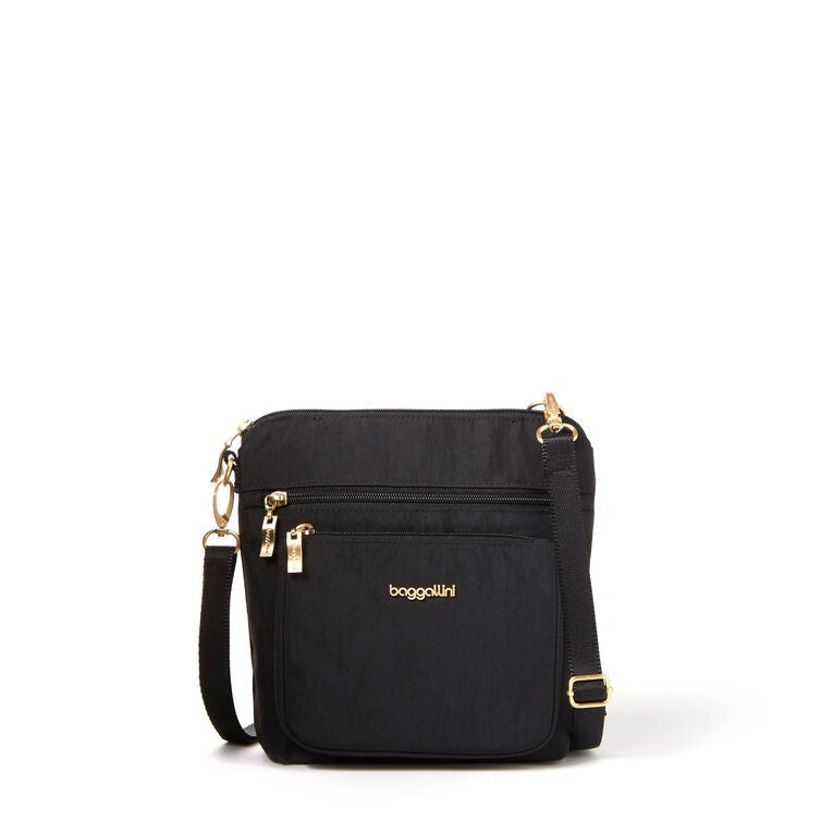 Modern Pocket Crossbody Black w/ Gold Hardware