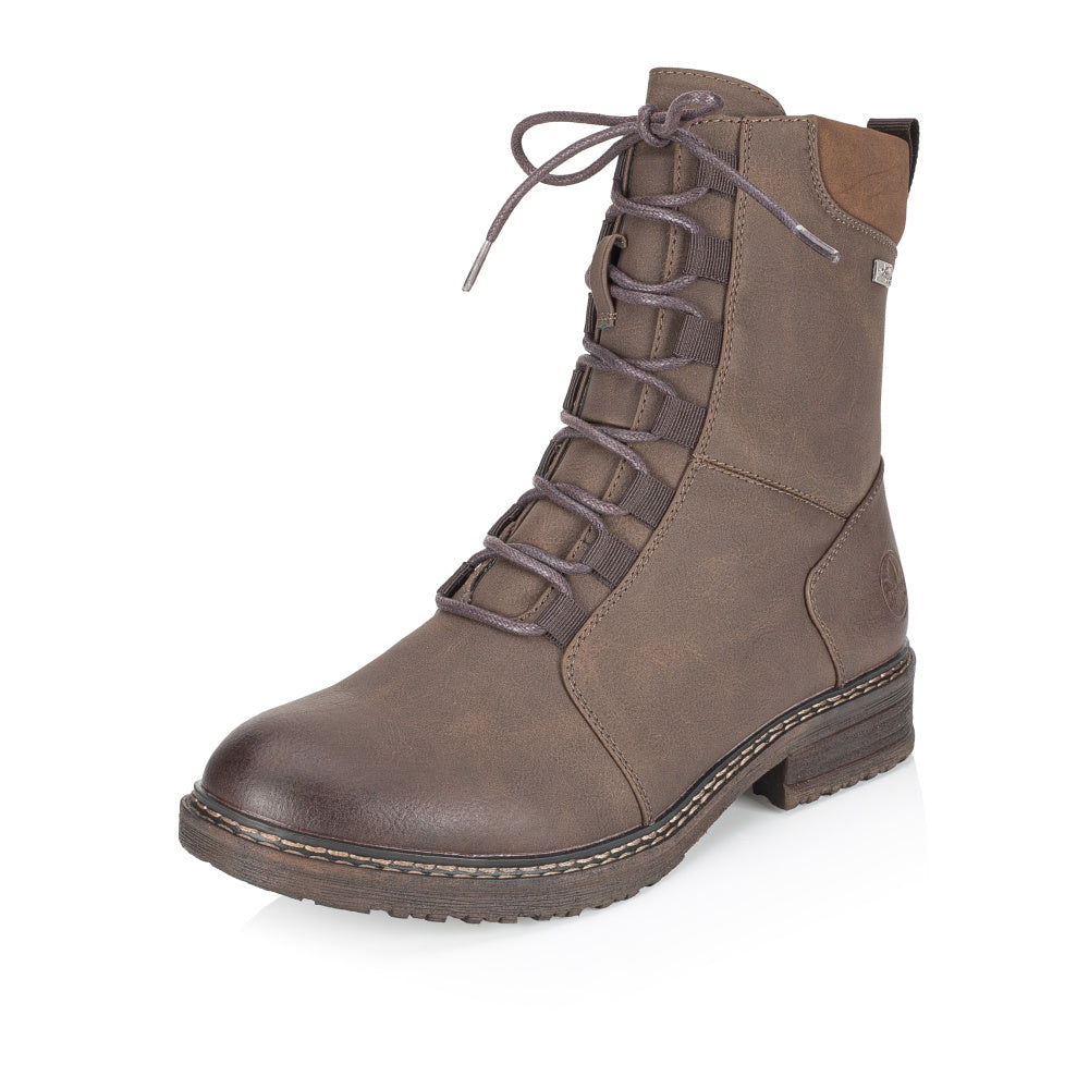 94720-25 Faded Brown Ankle Lace/Zip RTex