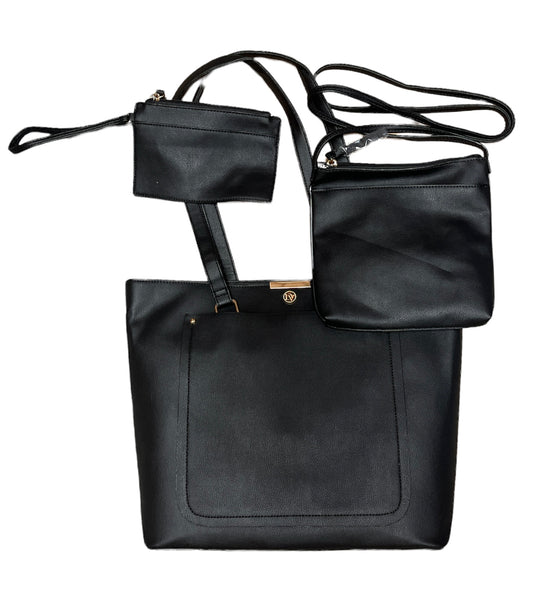 3-in-1 Black - PU Handbag
