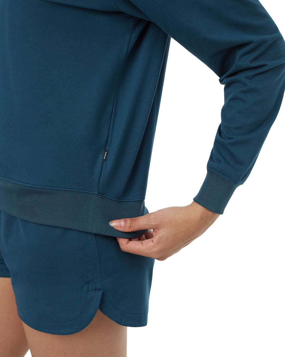 Active Soft Knit Open Back Crew (Reflecting Pond)