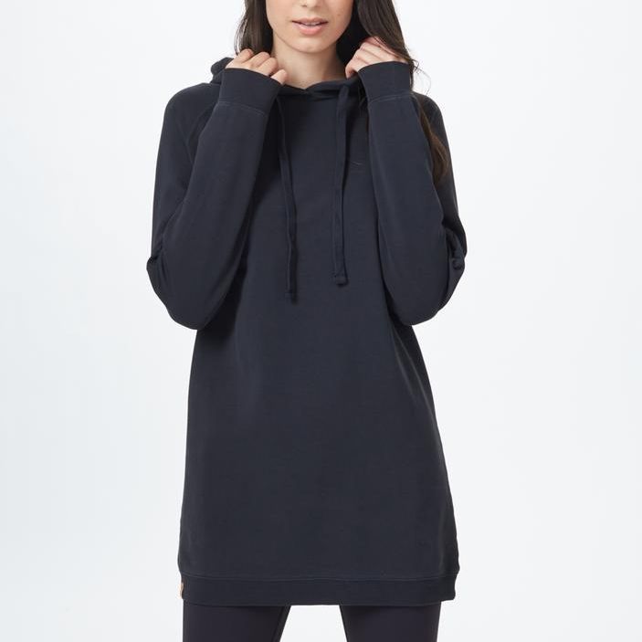 Oversized French Terry Hoodie Dress (Jet Black)
