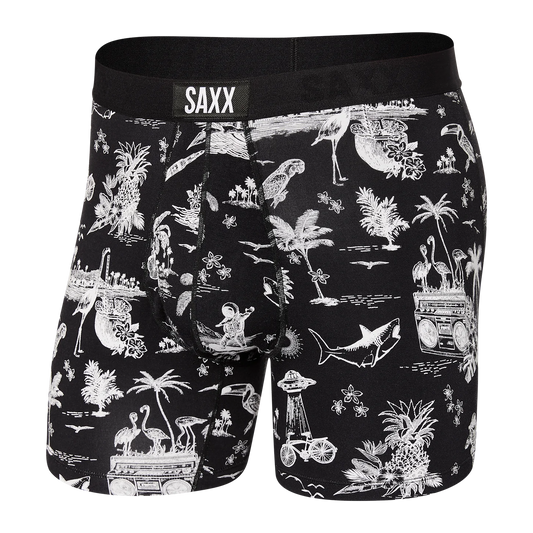 Ultra Super Soft Boxer Brief - Black Astro Surf And Turf